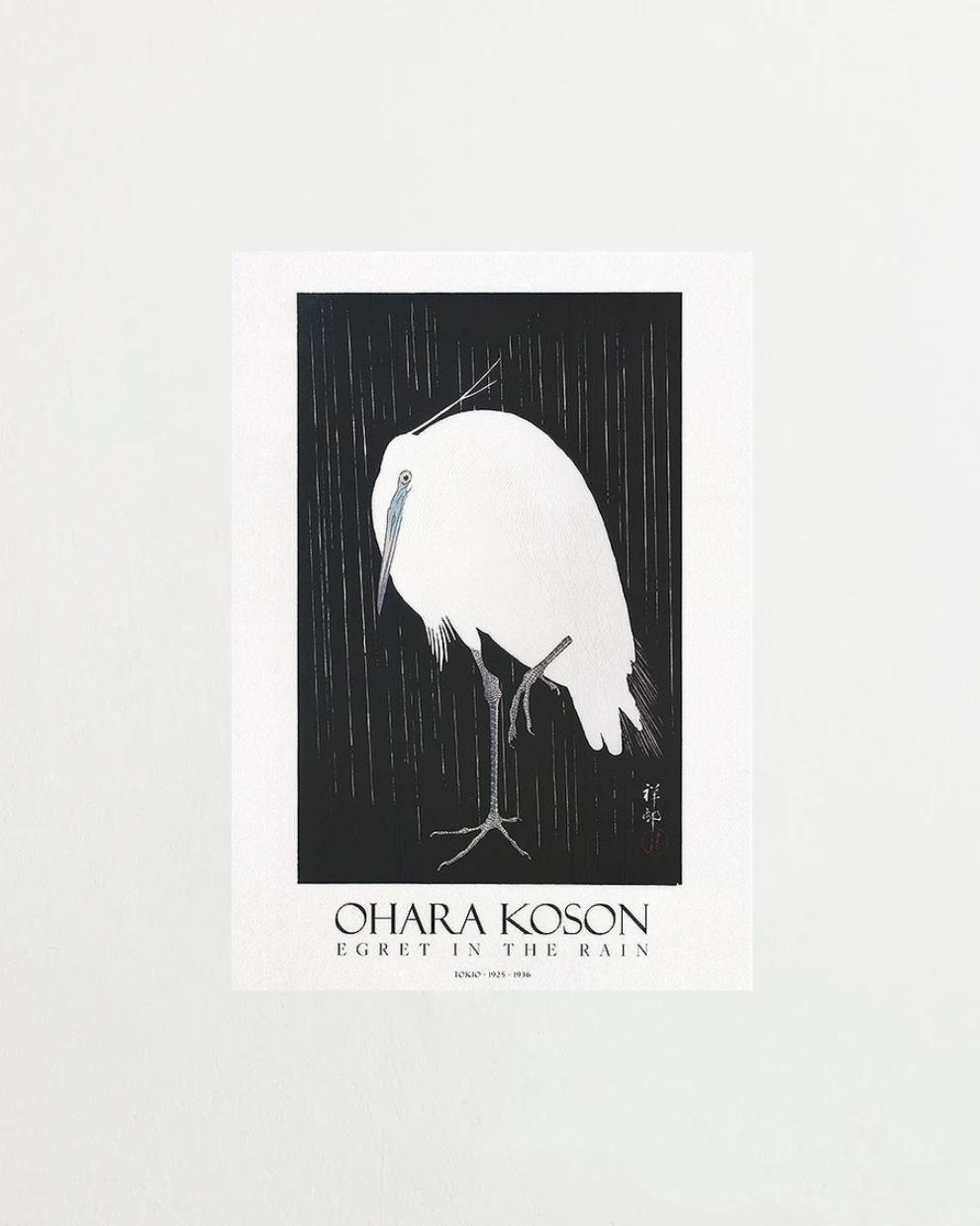 Poster Ohara Koson Egret in the Rain