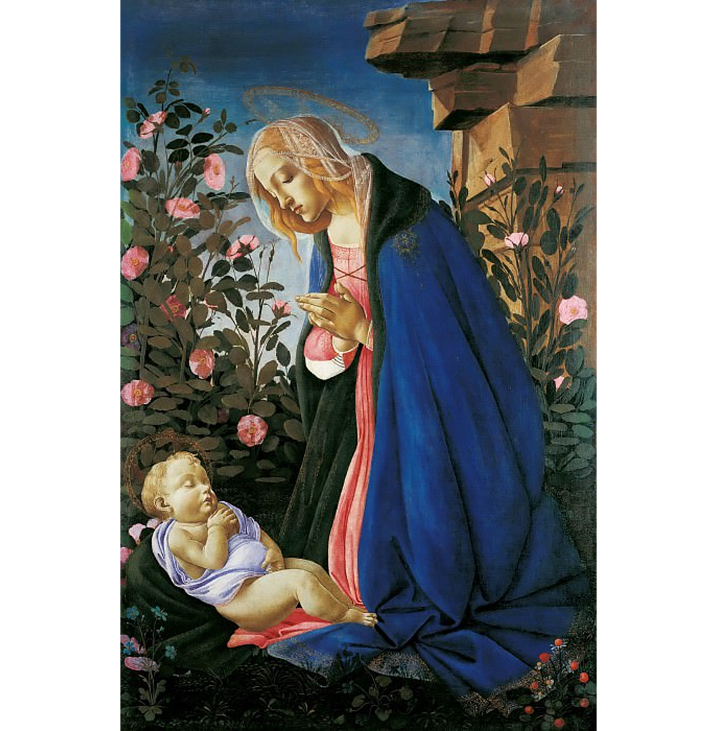 A Virgem Adorando o Menino Jesus Adormecido - Alessandro Botticelli
